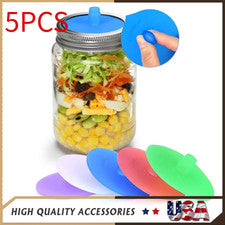5PCS Silicone Fermenting Lid Waterless Airlock Mold Free Auto Vent for Mason Jar