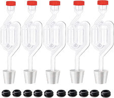5Ct. S - Shape Airlock with # 6 Stopper 5Pcs & Grommets 10Pcs,Bubble Fermentatio