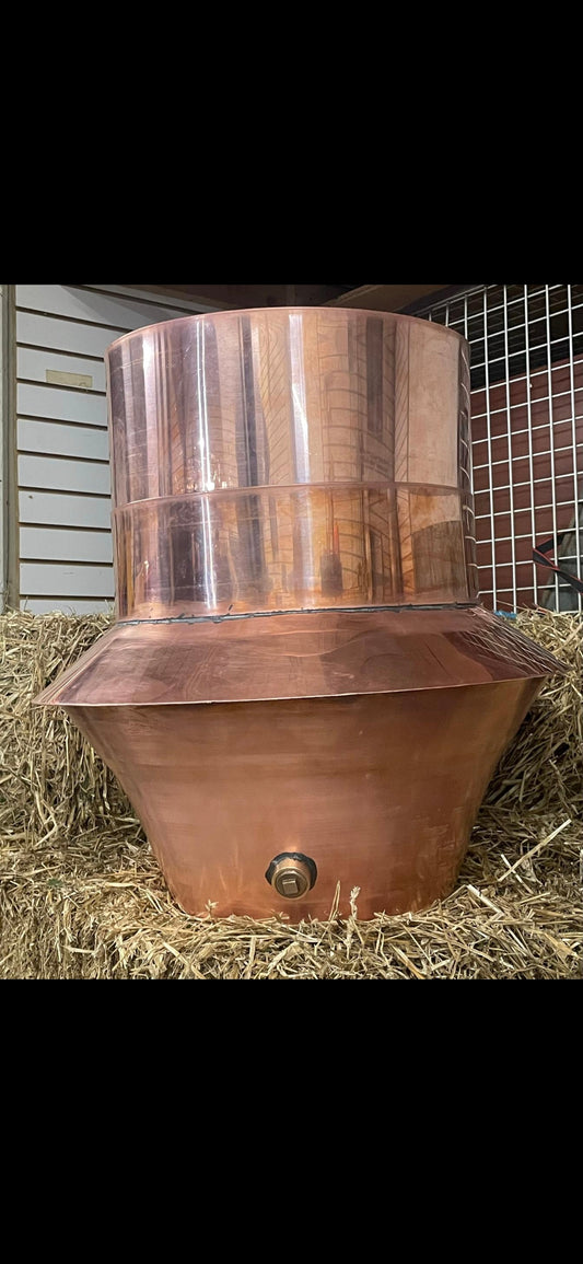 25 Gallon Grappa Style EXPEDITED Copper Distiller Pot Only But with Pipes as customer needs it.