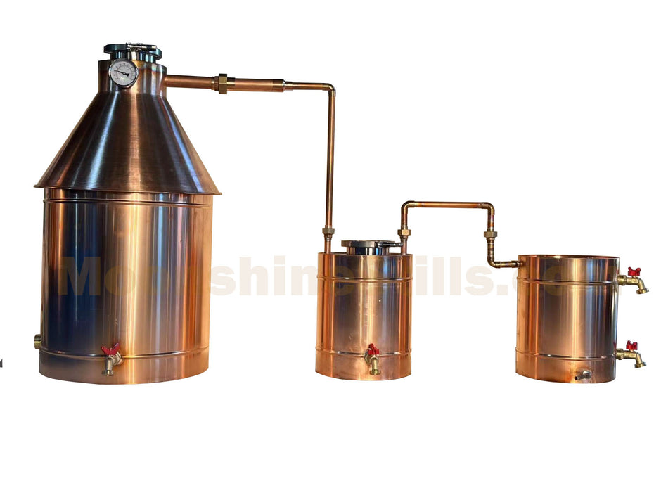 30 Gallon Advanced Model with 6 Gallon Thumper 6  Gallon Worm with 220 Electric with PID Controller Complete Copper Distiller