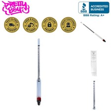 Dual Scale Alcohol Hydrometer - 0-200 Proof & 0-100% ABV, Durable Glass Design