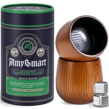 Handcrafted Wooden Whiskey Glass Gift Tube 2 Pack Charred Old Fashioned