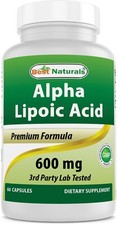 Best Naturals alpha lipoic acid 600 mg 60 capsules - ALA Powerful Antioxidant