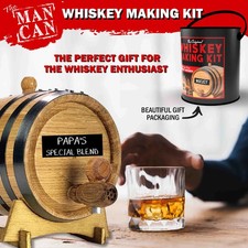 DIY -WHISKEY MAKING KIT Complete - 1 Liter Oak Aging Barrel & Bourbon Mix