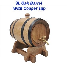 Free Postage 3L Oak/Timber/Wooden/Wine Barrel W/H Brass Tap for aging Mooshine
