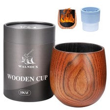 Charred Wooden Whiskey Glasses Set - 1 Pack with Ice Ball Molds - Premium Bou...