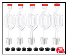 5Ct. S - Shape Airlock with # 6 Stopper 5Pcs& Grommets 10Pcs,Bubble Fermentation