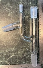 Pyrex 24/40 Glass Claisen Distilling Adapter w/ Side Arm Thermometer Joint 10/30
