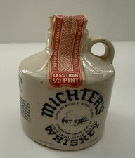 MICHTER'S Pot Still Whiskey Stoneware Jug EMPTY Less Than 1/2 Pint Series B 1976