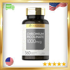 Ultra Chromium Picolinate 1000mcg | 360 Vegetarian Tablets | by Carlyle