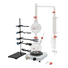 Lab Essential Oil Distillation Apparatus Glassware Kit 1000ml Pure Water Steam
