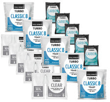Classic 8 Turbo Yeast, Clear & Carbon Pro Kit 5 Pack Spirit Distilling Brewing