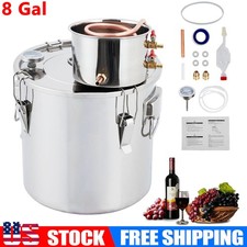 Alcohol Still 10Gal Stainless Steel Water Alcohol Distiller Build-In Thermometer