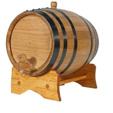 1 Gallon Oak Aging Barrel (5 Liter) with Stand, Bung and Spigot - Wooden Mini...