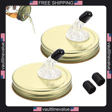 Moonshine Mason Jar Pour Spout Lid 2.75in Regular Mouth Free Flow - Golden