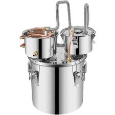 Alcohol Still, 5 Gallon, Stainless Steel Alcohol Distiller with Copper Tube & Bu