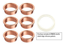 (6) 2" Copper Ferrule Beer Keg Still Adapter Tri Clover Reflux Column No Clamp