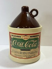 1993 Coca-Cola Moonshine Syrup Jug Crock Cookie Jar Mint Vintage