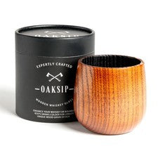 Oaksip The Original Charred Wooden Bourbon Drinking Glass Charred Old Fashioned