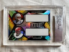 2022 Leaf Exotic Joe Burrow Justin Herbert Prismatic Parrot Refractor Proof 1/1