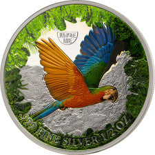 2021 Cameroon Macaw Ara Parrot Silver Colored Coin Tropical Bird Africa Wildlife