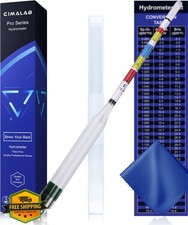 CIMALAB Hydrometer for Wine Mead Beer, Specific Gravity Alcohol Brix Tester
