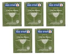 Red Star Wine Yeast Cote des Blancs 5 Pack High Alcohol Tolerance Fermentation S