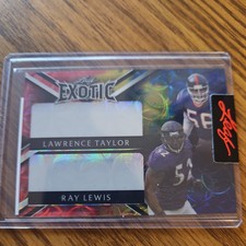 2023 Leaf Exotic Lawrence Taylor and  Ray Lewis Parrot 1/1 Production proof