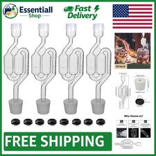 Multifunctional Fermentation Airlock Kit – 4 Airlocks & 8 Grommets, Clear Design