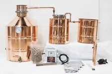 20 Gallon Copper Moonshine Still Kit 5 Gallon Thumper with port & 5 Gall Worm