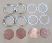 4 X Thumper Gin Basket 20oz Copper Disk, Wide Mouth STAINLESS Jar Band, Gasket