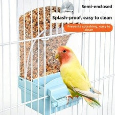 Transparent Automatic Bird Feeder Hanging Spill-Proof Parrot Cage Feeder