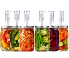 6 Pack Wide Mouth Fermentation Lids Kit Mason Jar Pickling Brewing Covers