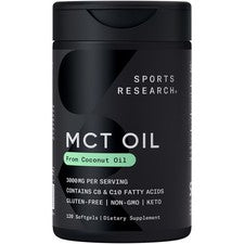 SR Keto MCT Oil - Fuel for Brain & Body - from Non-GMO Coconuts (120 Softgels)