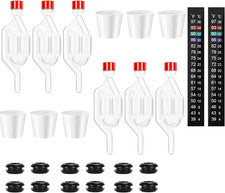 Twin Bubble Airlock Set for Fermenting Wine and Beer S-Shape set 6 Pack PC