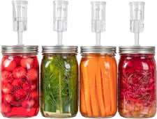 Fermentation Lids Wide Mouth Mason Jars Stainless Steel Airlock Kit 4 Pack