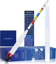 Triple Scale Hydrometer, Alcohol Hydrometer for Wine, Mead, Kombucha & Beer,...