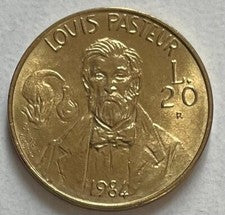 San Marino 20 Lire 1984 - Louis Pasteur & Alembic Still - Uncirculated