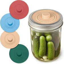 Fermentation Lid Silicone Waterless Airlock for Wide Mouth Mason Jars Fermenter