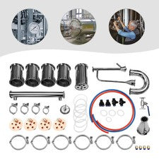 4 Inch Stainless Steel Moonshine Still Reflux Column Flute Column w/Bubble Plate