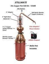 35L Copper Pot still Condenser Kit V3509 With/Without Sight Glass No Boiler