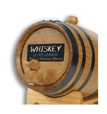American Oak Barrel (2 liter) with Chalkboard Front - Charred Mini Keg for Ag...