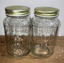 2 Ole Smoky Moonshine Mason Jar Lot Set w/ Lids 750ml Clear Glass Canning USA