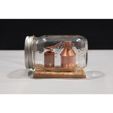 Tiny Copper Moonshine Liquor Still Replica Model Inside Small Glass Mason Jar