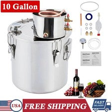 Alcohol Still 10 Gal Stainless Steel Alcohol Distiller Copper Tube Spirit Boiler