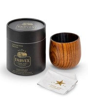 FARVEX Handmade Charred Oak Wooden Whiskey Glass Single Bourbon Tumbler Gifts...