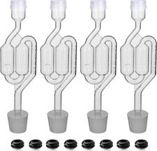 Bubble Airlock Set 4 Airlocks for Fermenting 4 Drilling #6 Stoppers and 8 Airloc