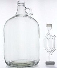 1 Gallon Glass Wine Fermenter-INCLUDES Twin Bubble Airlock and 38mm screw cap