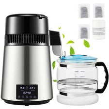 Uimoso 4L Water Distiller 1.5L/H Water Filter w/ Timing Dual-Temp Display 1750W