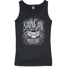 Git Yer Shine On Moonshine Whiskey Women's Tank Top XXX Mason Jars Drinking